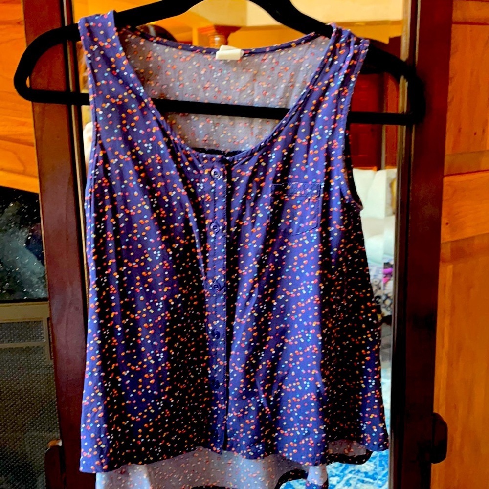 Tucker + Tate Navy Polka Dot tank top